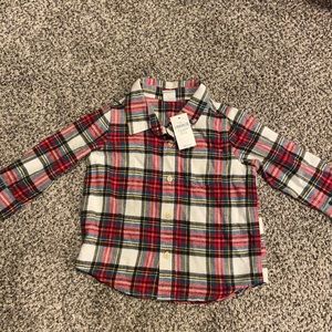 Baby Gap Brand New Button Up Flannel Shirt Size 12-18 month Toddler Boy